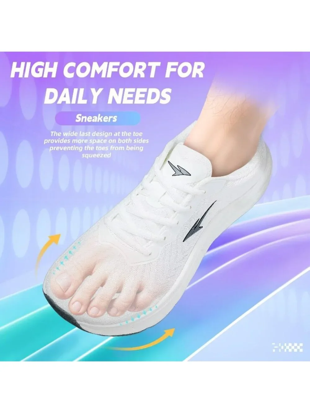 Men's White Grey Wide Toe Walking Shoes Casual Running Sneakers Cross Trainer